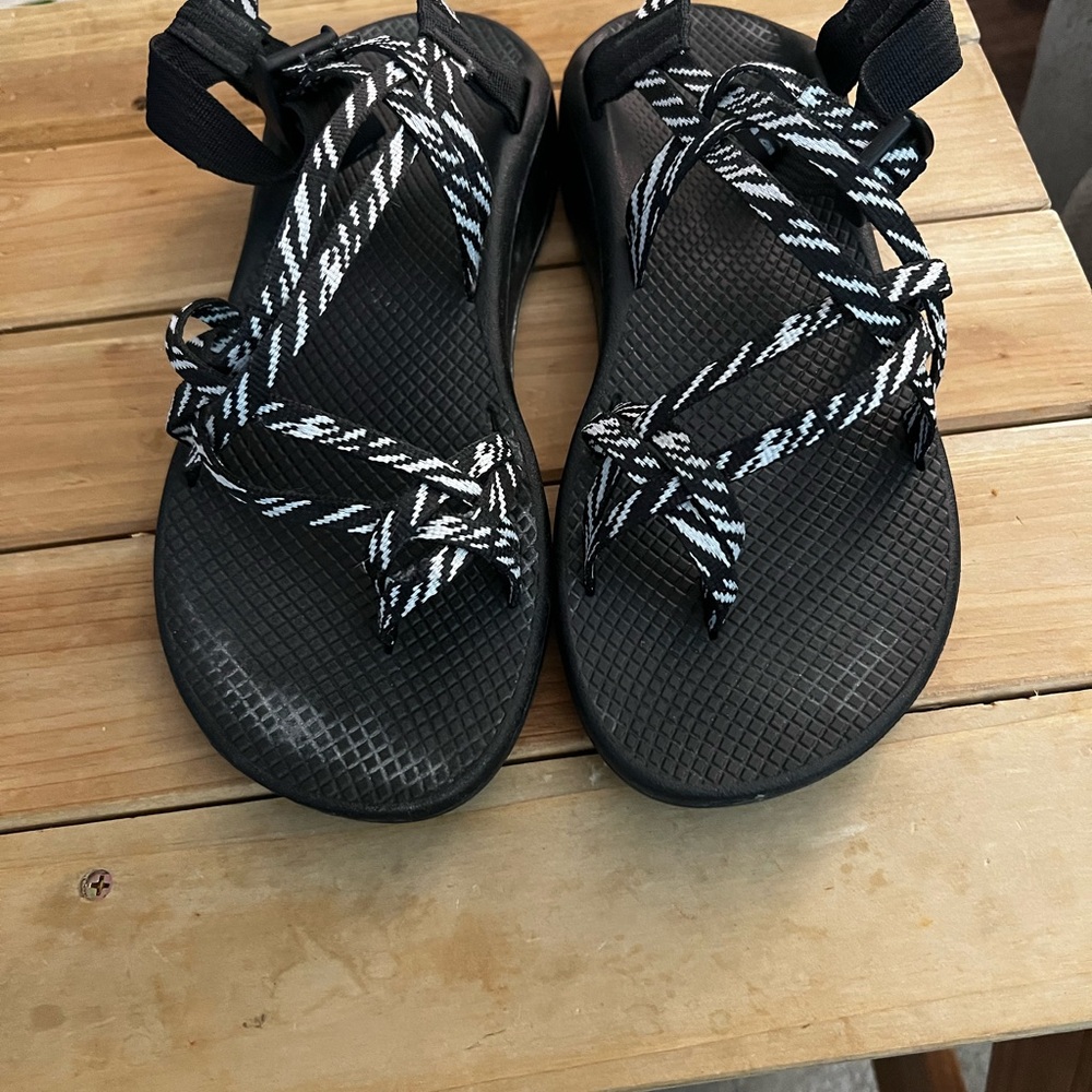 Chaco Black and White Sandals